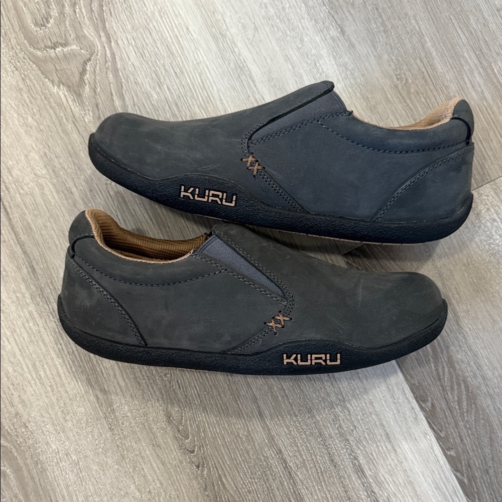 KURU Grey Suede Slip-On Clog Loafers NWOB